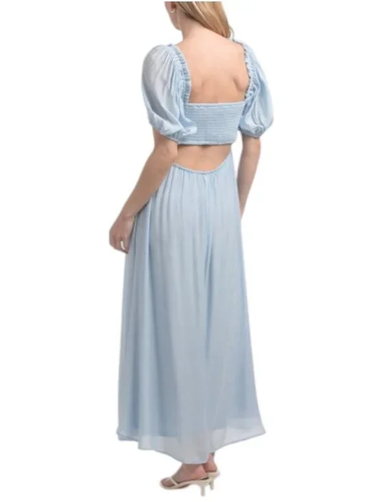 HUNTER & BROWN Basque Waist Puff Sleeve Dress - Picture 2 of 6